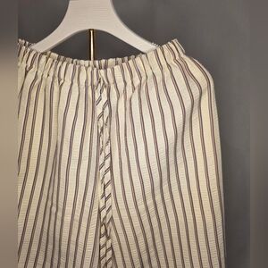 Elegant Striped Cream and Purple Women's Pants